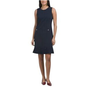 TOMMY HILFIGER Pleated Hem Mini Shift Dress